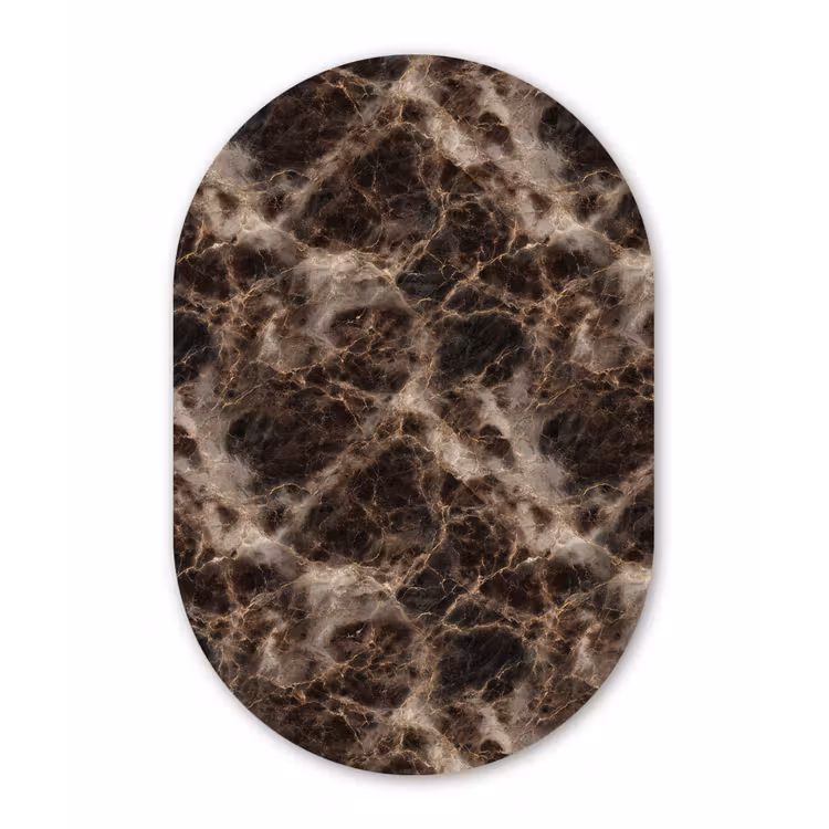 Muurovaal aluminium - Bruin - Goud - Marmer — 1