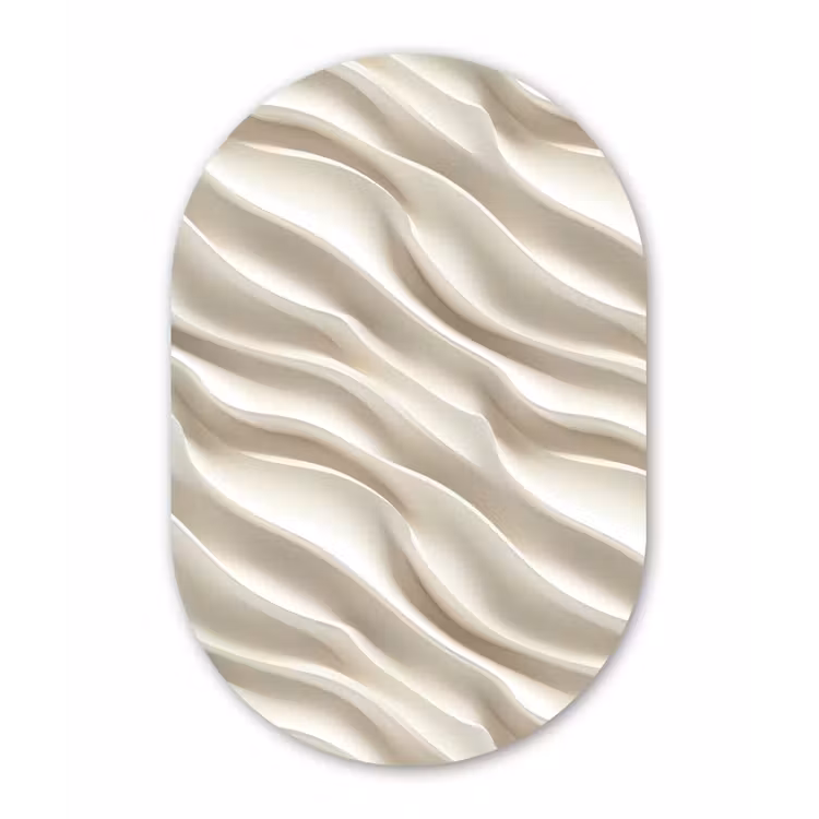 Muurovaal aluminium - Diagonaal - Golven - Crème — 1