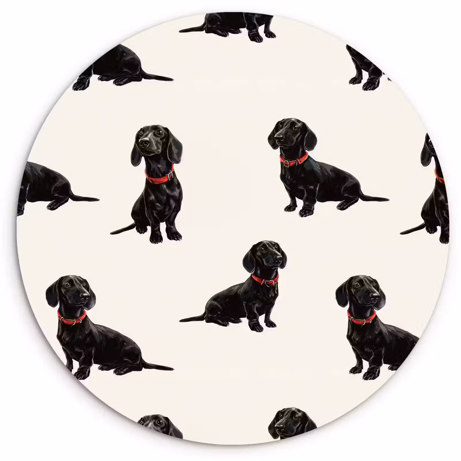 Muurcirkel - Hond - Patroon - Zwart — 1