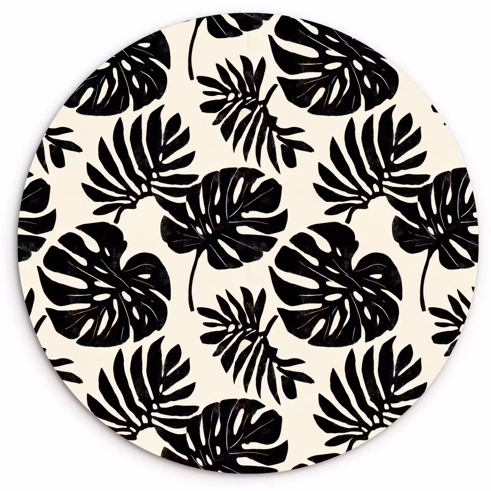 Muurcirkel - Modern - Monstera - Zwart — 1
