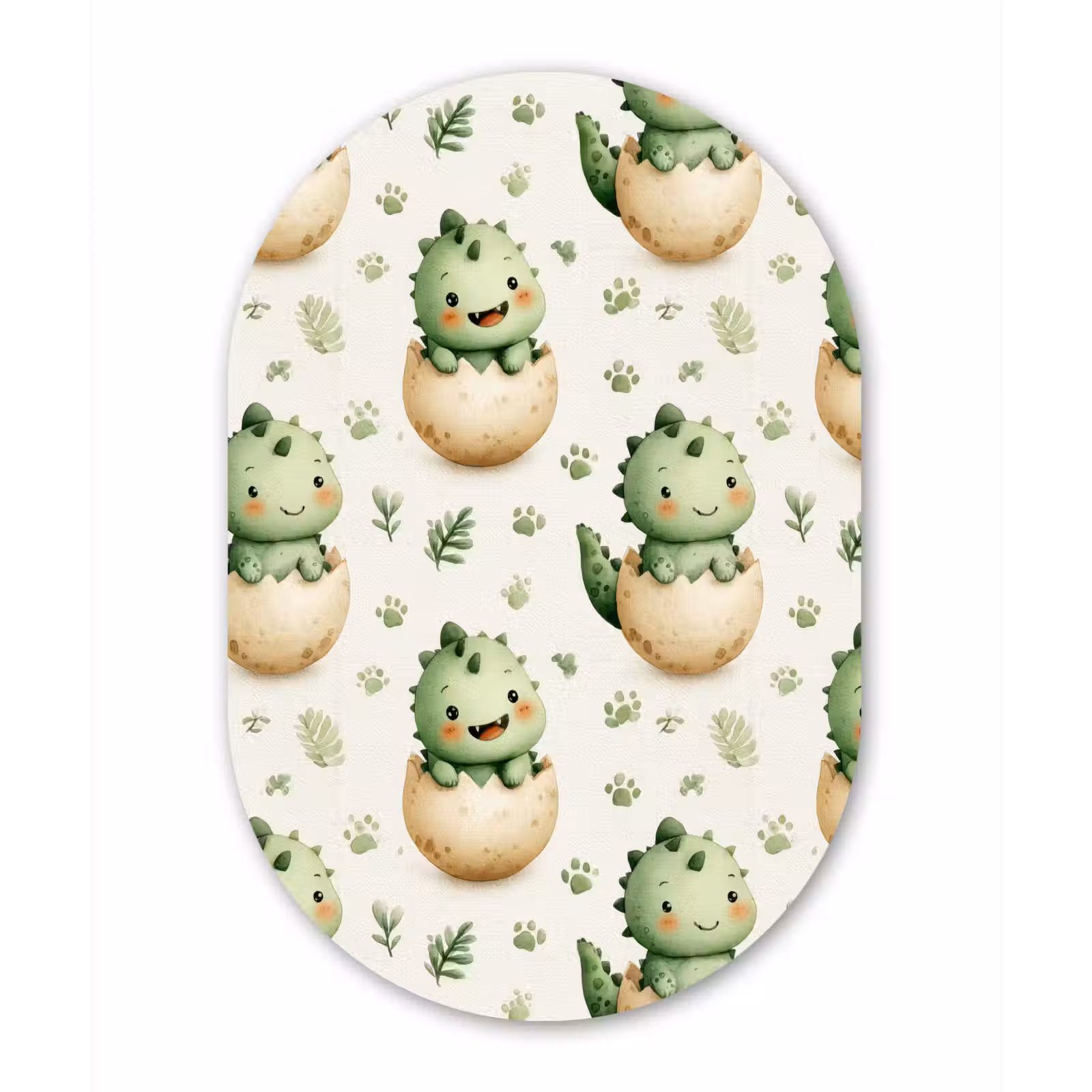 Muurovaal aluminium - Dino - Eieren - Groen — 1