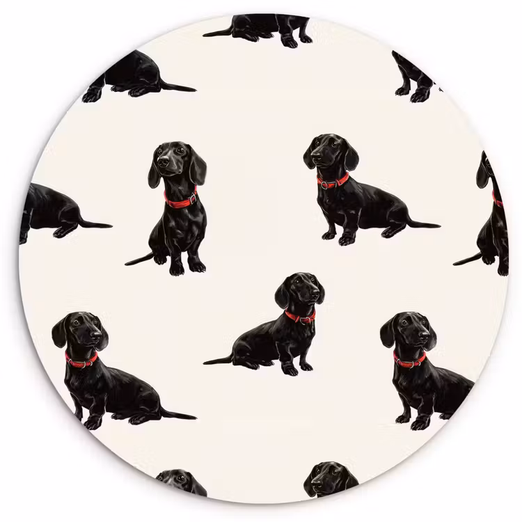 Muurcirkel - Hond - Patroon - Zwart — 1