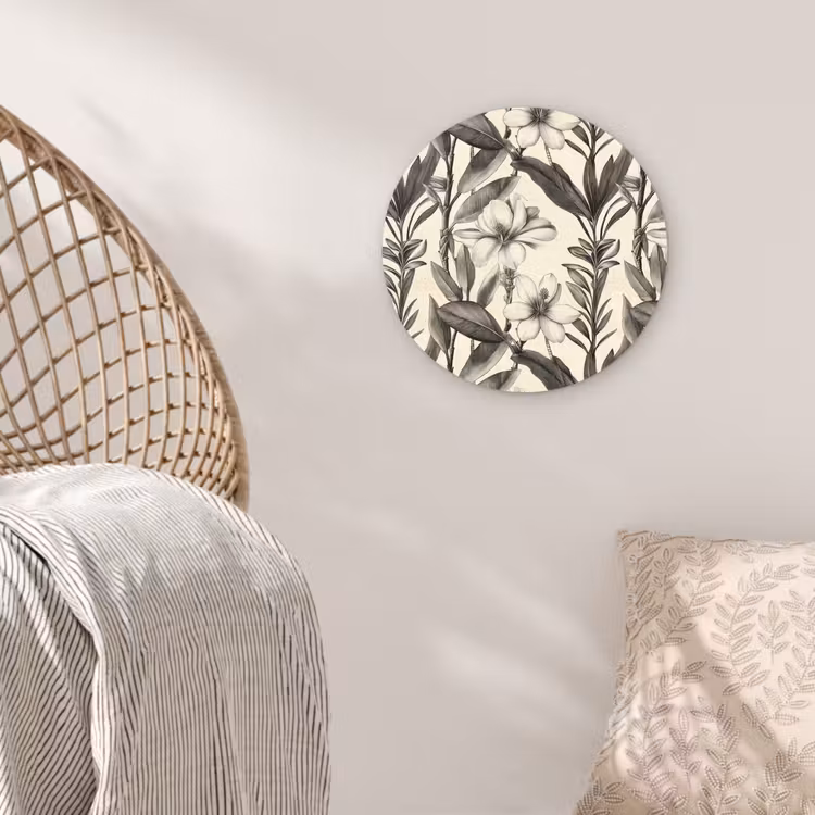 Muurcirkel - Klassiek - Botanisch - Zwart - Beige — 5