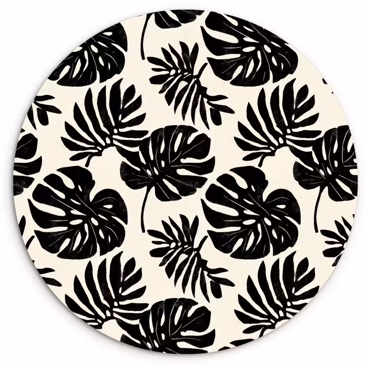 Muurcirkel - Modern - Monstera - Zwart — 1