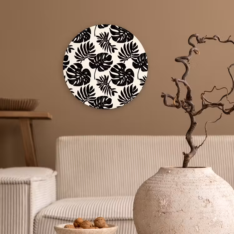 Muurcirkel - Modern - Monstera - Zwart — 2