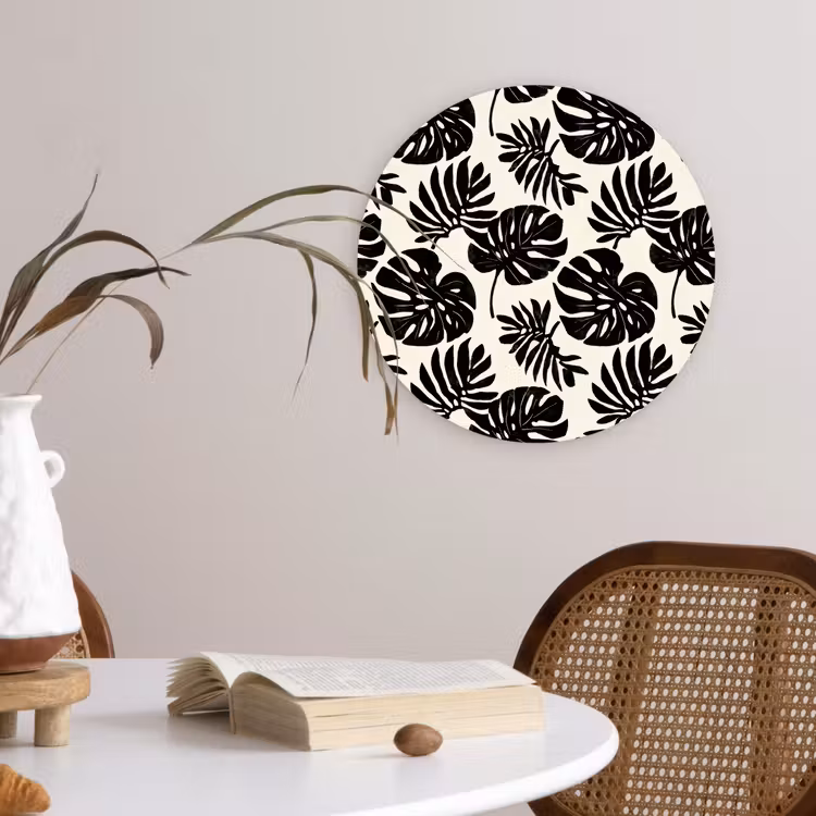 Muurcirkel - Modern - Monstera - Zwart — 4