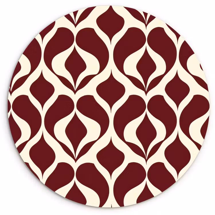 Muurcirkel - Rood - Druppelpatroon - Grafisch — 1