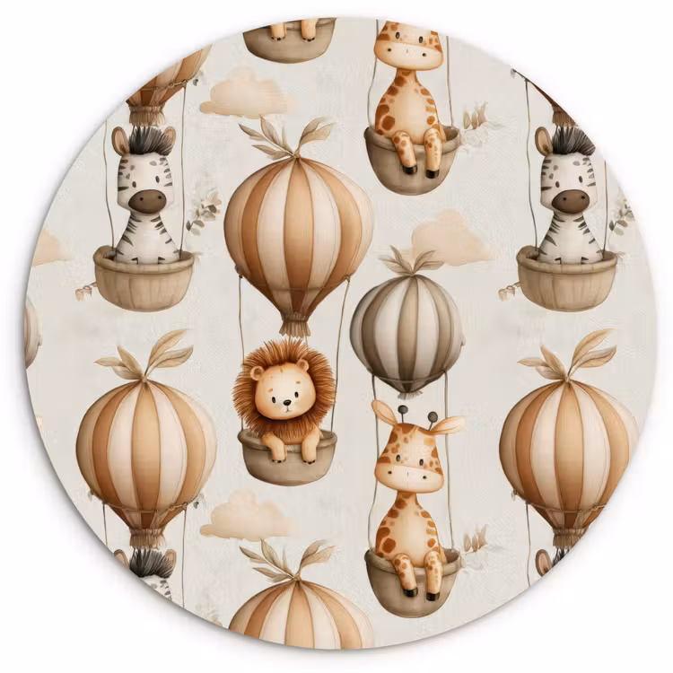 Muurcirkel - Safari - Luchtballonen - Taupe — 1