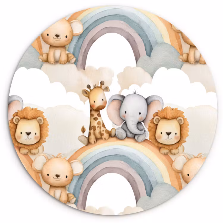 Muurcirkel - Safari - Regenboog - Kleurrijk — 1