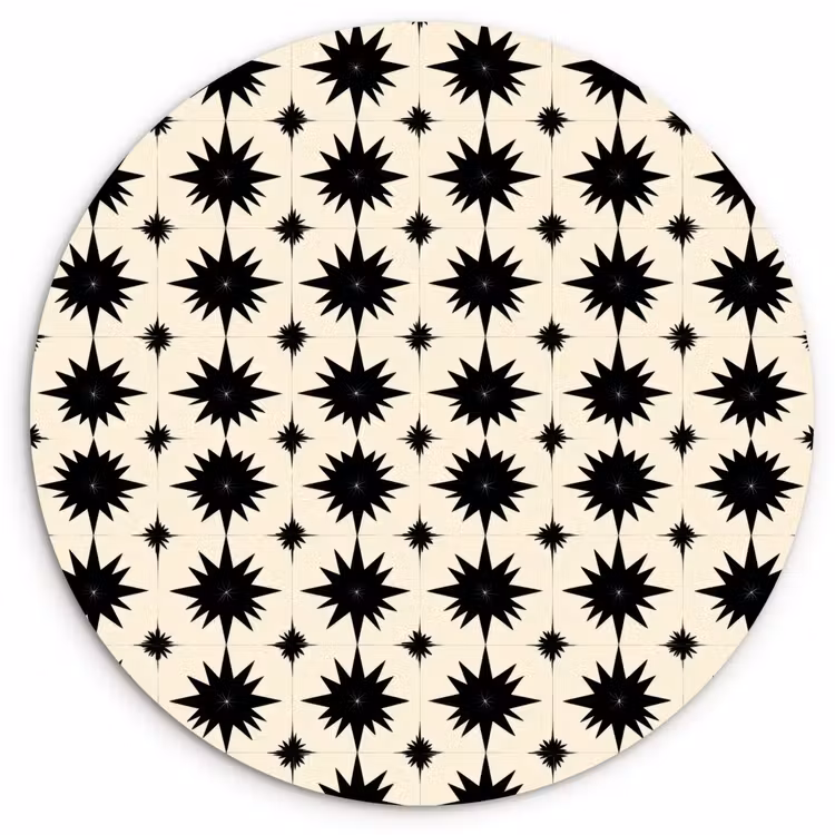 Muurcirkel - Stervormen - Geometrisch - Zwart — 1