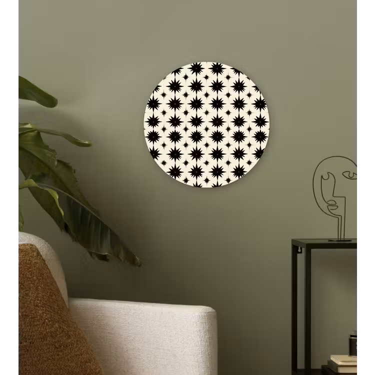 Muurcirkel - Stervormen - Geometrisch - Zwart — 3