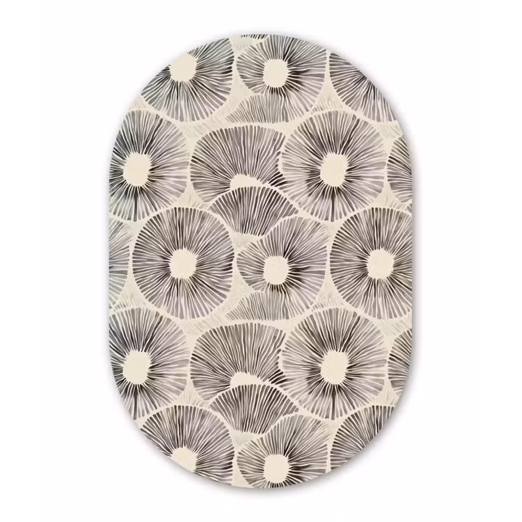 Muurovaal aluminium - Cirkels - Patroon - Zwart — 1
