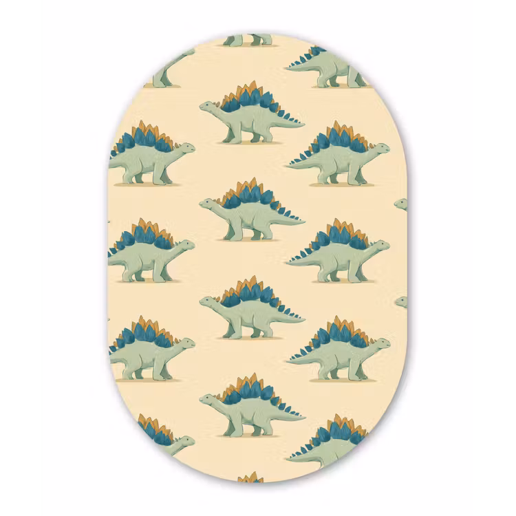 Muurovaal aluminium - Dino - Patroon - Groen — 1