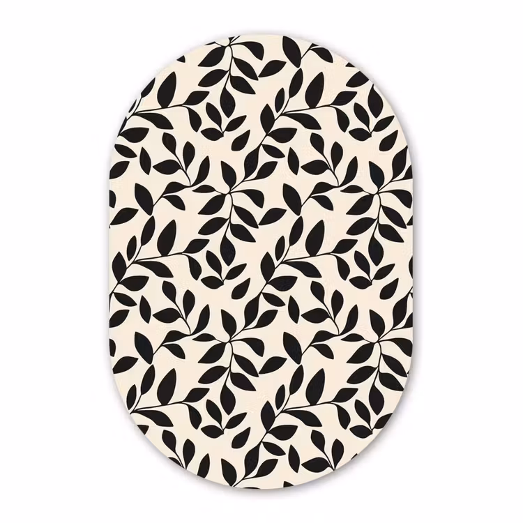 Muurovaal aluminium - Elegant - Patroon - Zwart - Beige — 1