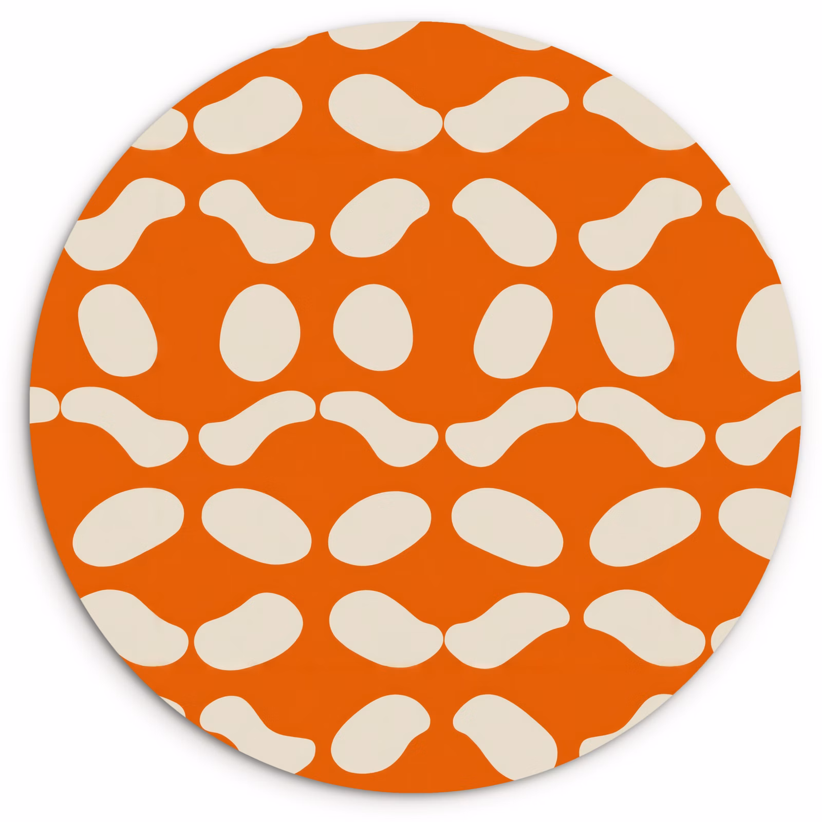 Muurcirkel - Oranje - Organische vormen - Wit — 1