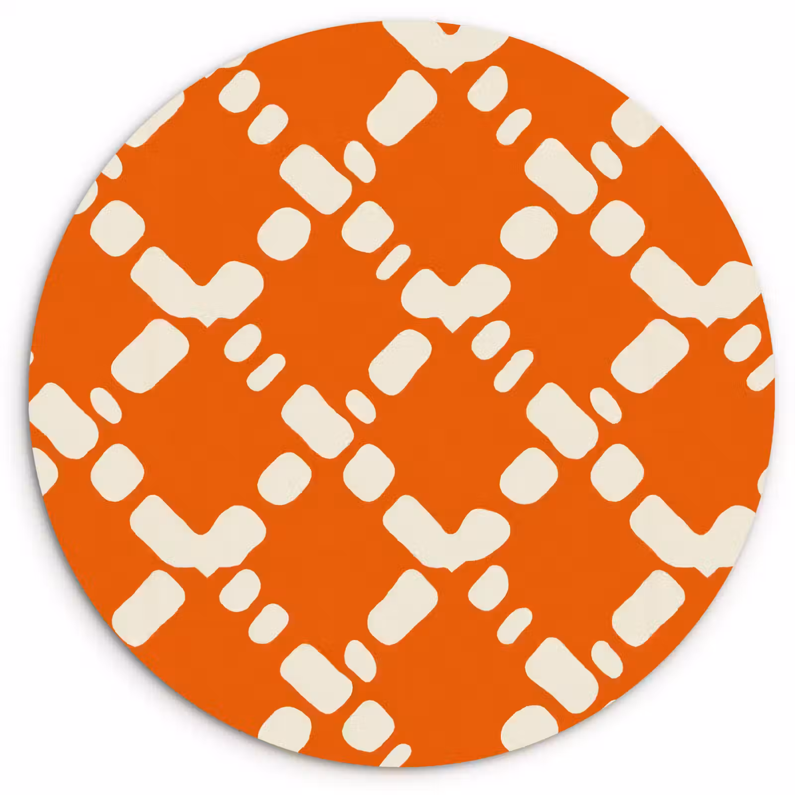 Muurcirkel - Oranje - Ruitpatroon - Wit — 1