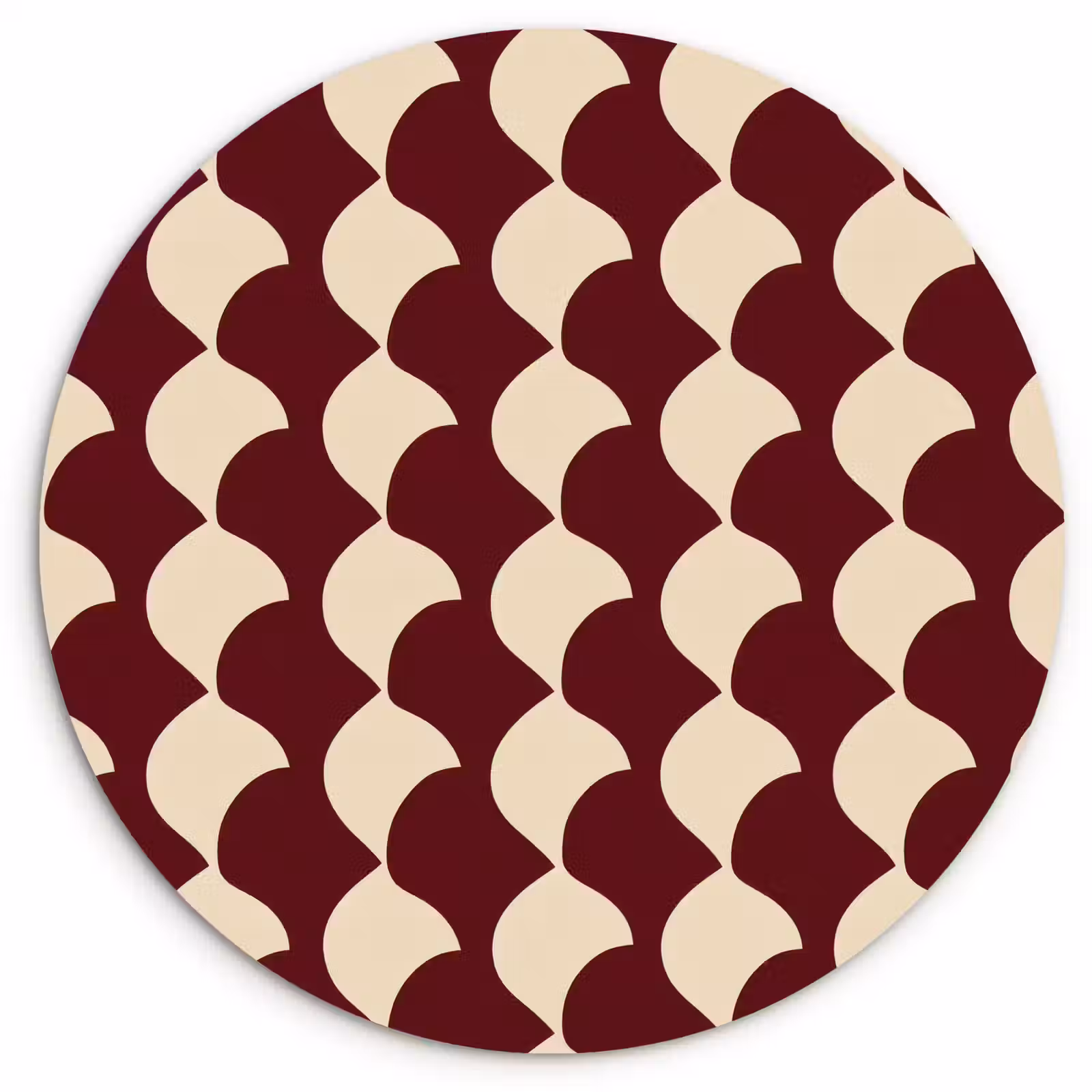 Muurcirkel - Rood - Tegelpatroon - Crème — 1