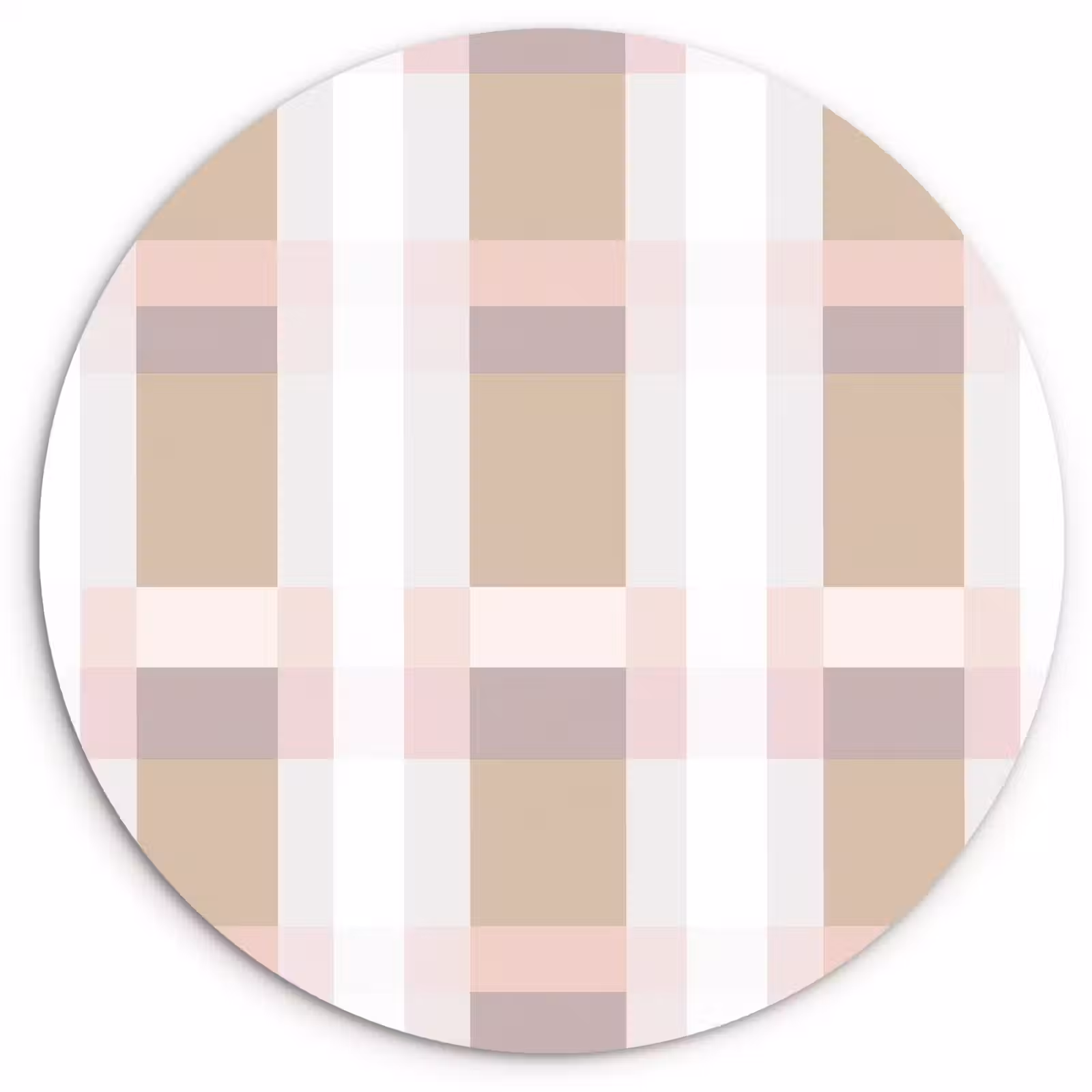 Muurcirkel - Ruitpatroon - Aardetinten - Minimalistisch — 1