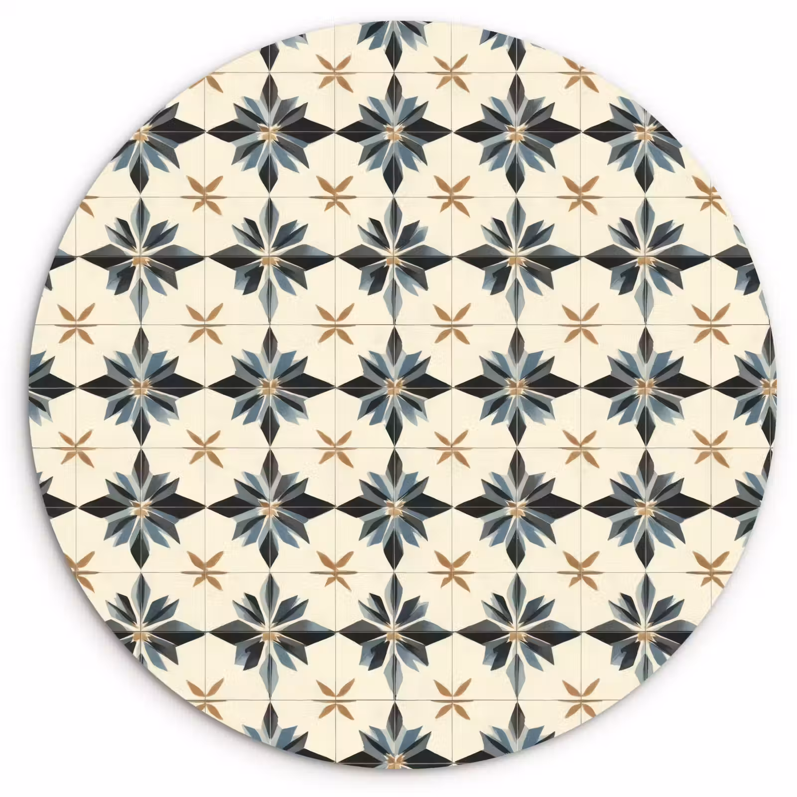 Muurcirkel - Sierlijk - Ornament - Blauw — 1