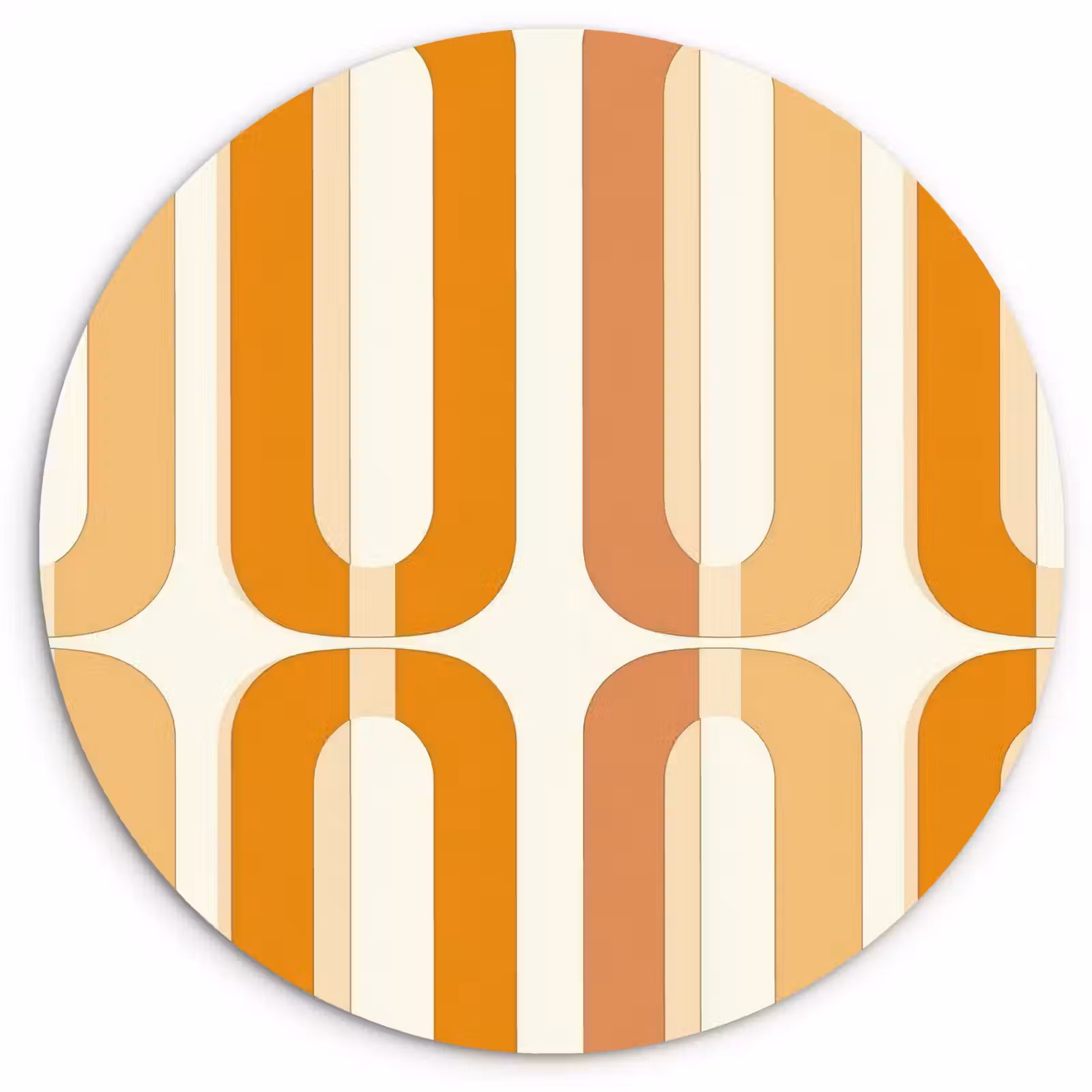 Muurcirkel - U-vorm - Retro - Oranje — 1