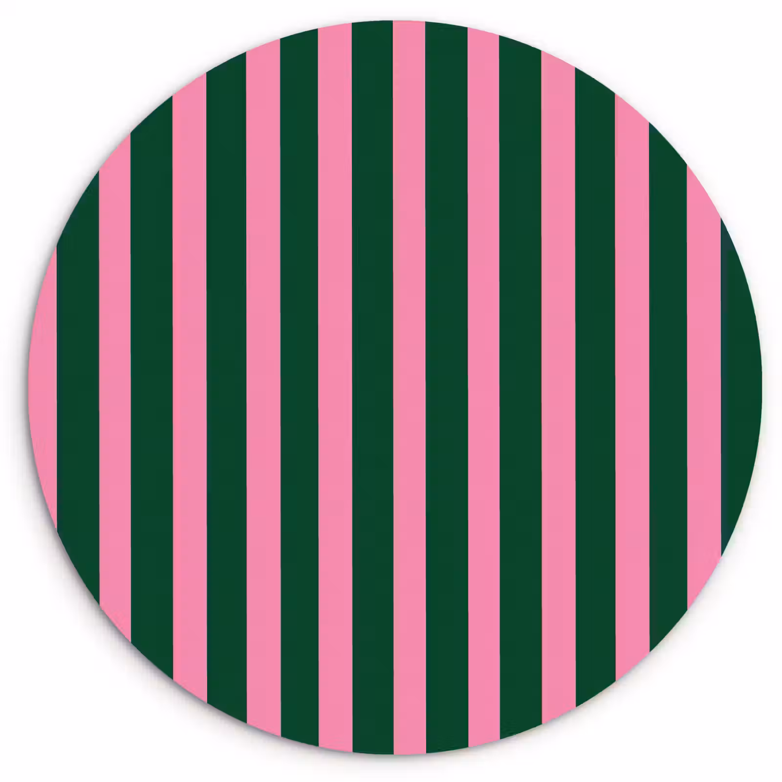 Muurcirkel - Verticale strepen - Groen - Roze — 1