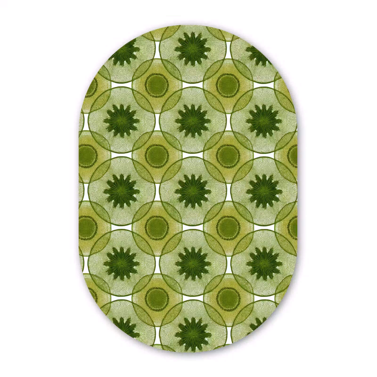 Muurovaal aluminium - Cirkels - Patroon - Groen — 1