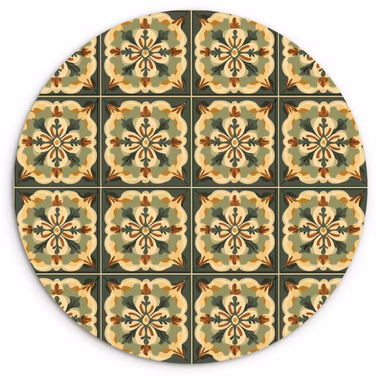 Muurcirkel - Ornament - Patroon - Groen — 1