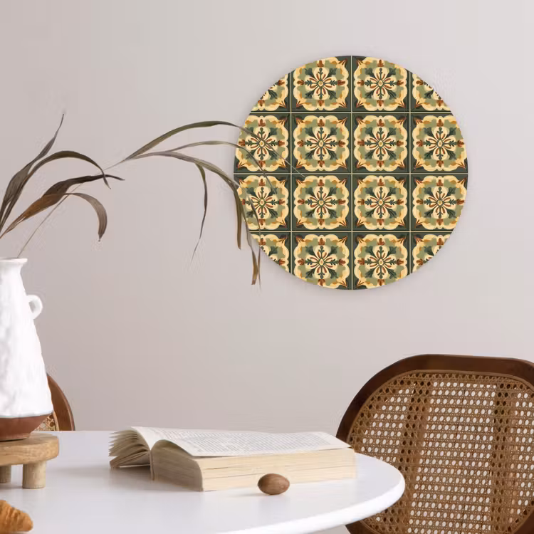 Muurcirkel - Ornament - Patroon - Groen — 4