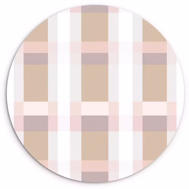 Muurcirkel - Ruitpatroon - Aardetinten - Minimalistisch — 1