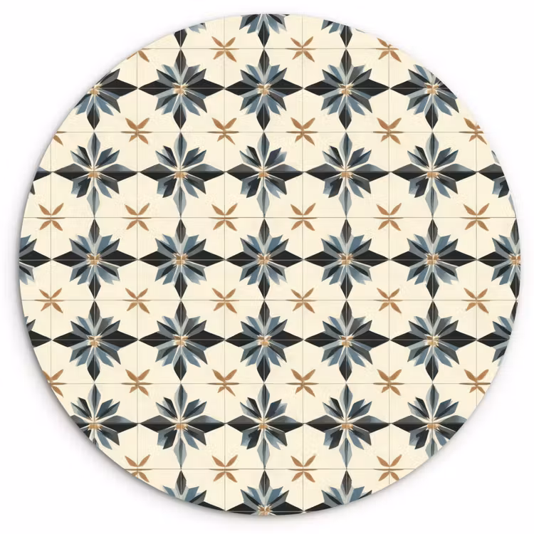 Muurcirkel - Sierlijk - Ornament - Blauw — 1