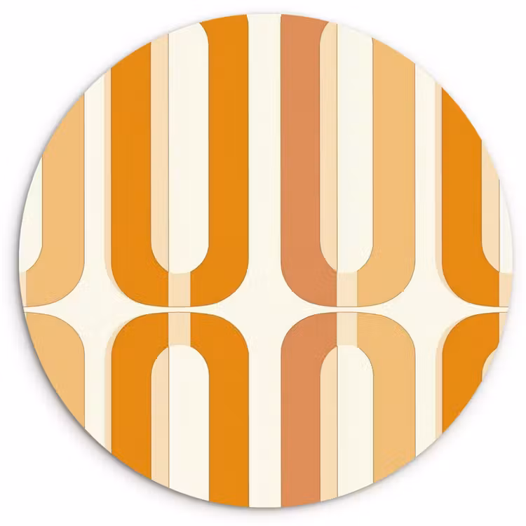 Muurcirkel - U-vorm - Retro - Oranje — 1