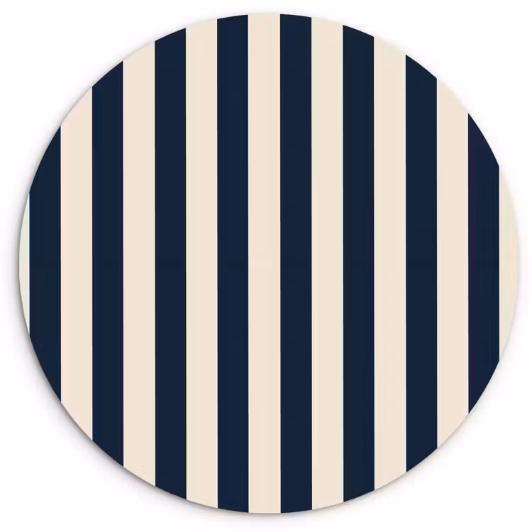 Muurcirkel - Verticale strepen - Blauw - Crème — 1