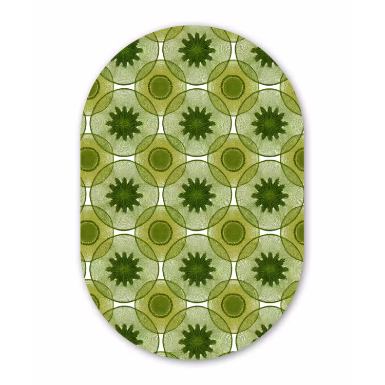 Muurovaal aluminium - Cirkels - Patroon - Groen — 1