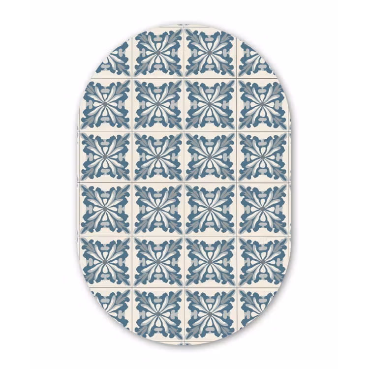 Muurovaal aluminium - Dessin - Tegel - Blauw — 1