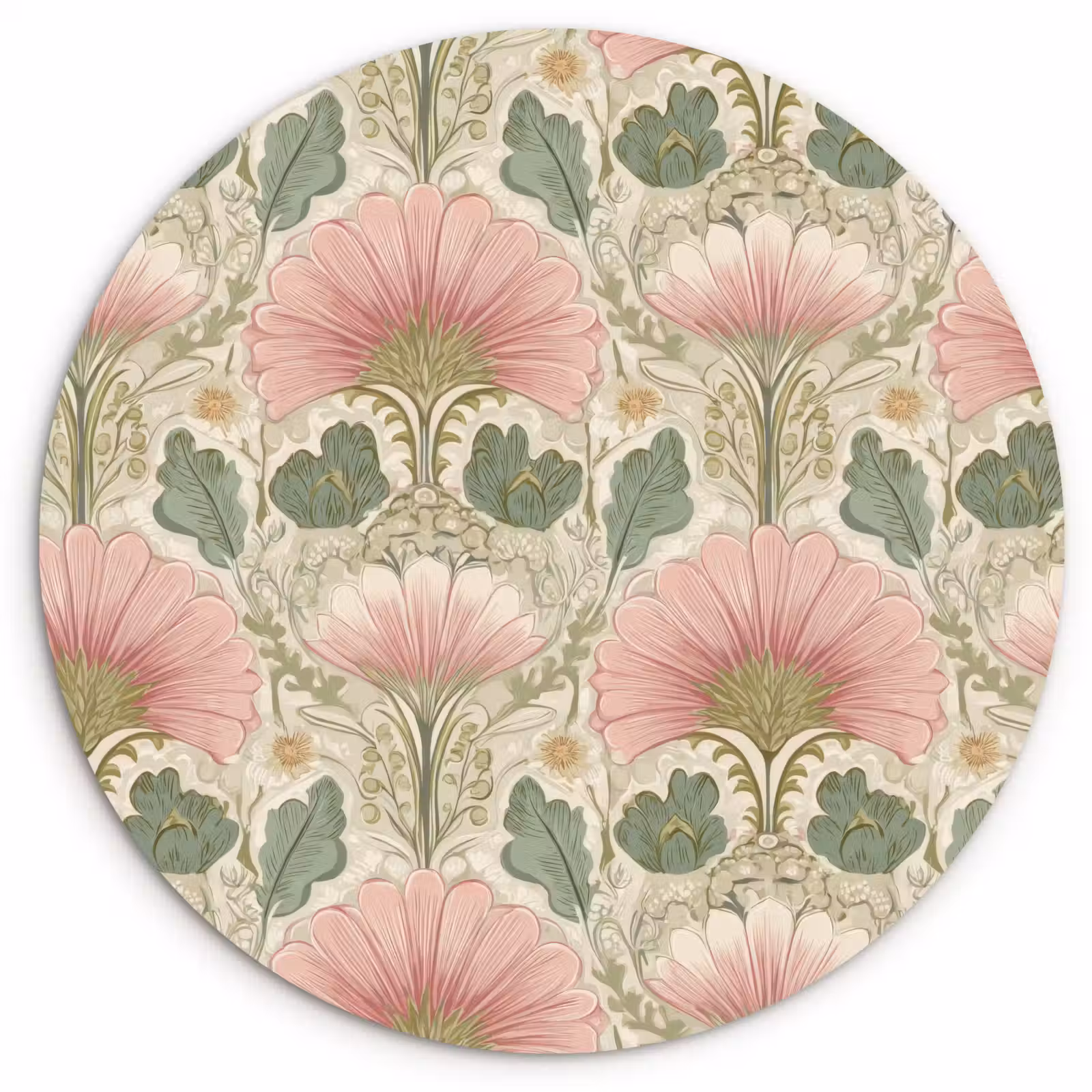 Muurcirkel - Klassiek - Patroon - Roze — 1