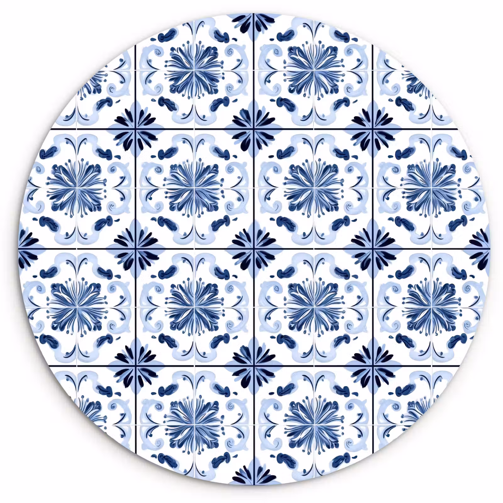 Muurcirkel - Patroon - Tegel - Blauw — 1