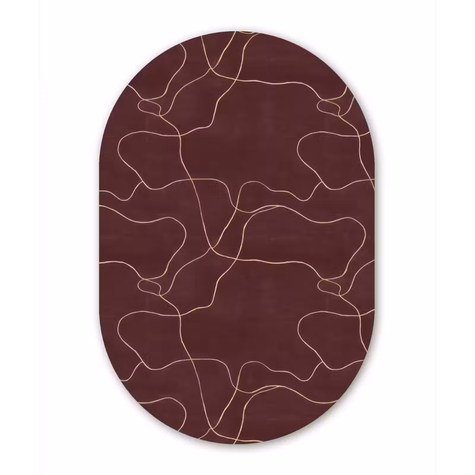 Muurovaal aluminium - Abstract - Modern - Bruin — 1
