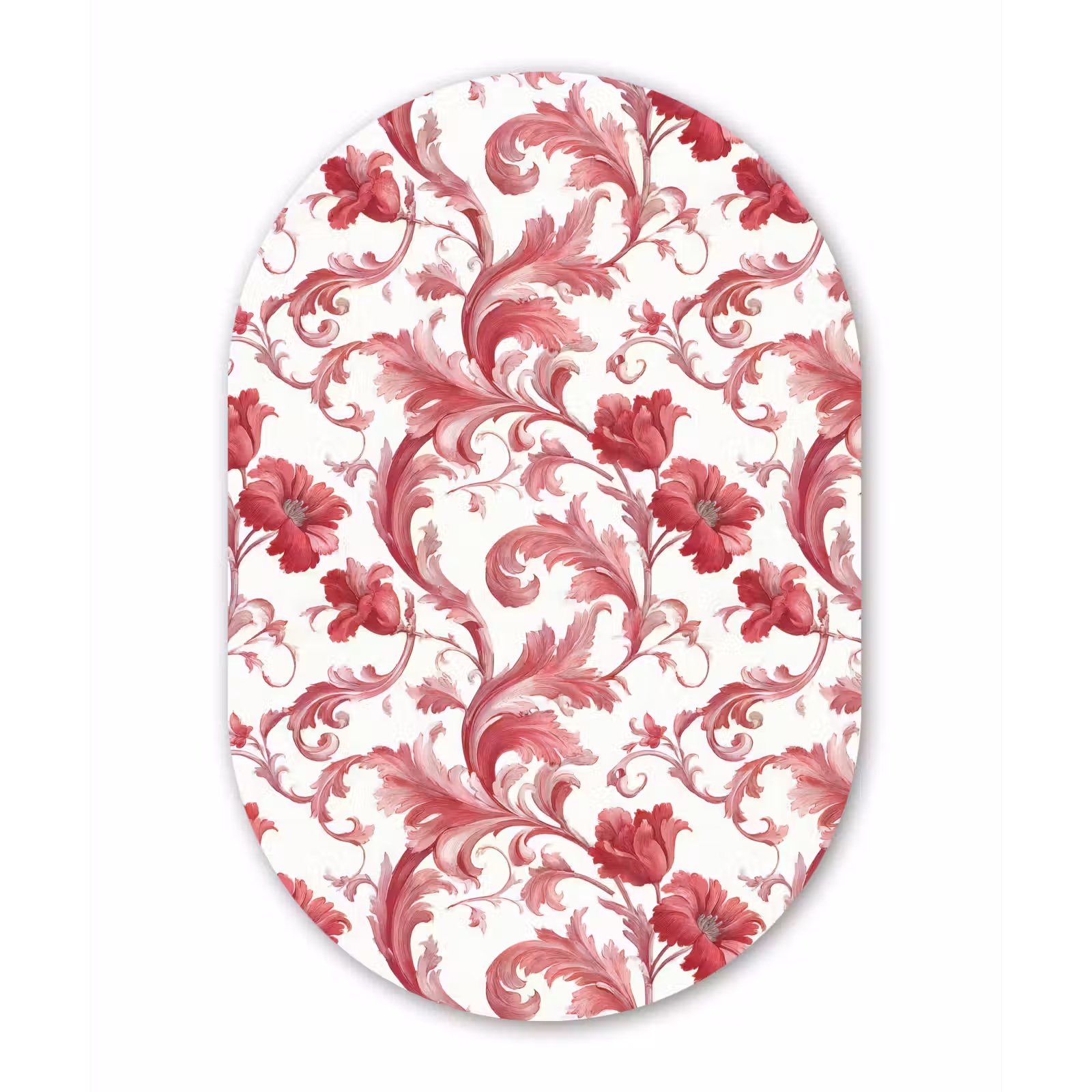 Muurovaal aluminium - Barok - Patroon - Rood — 1