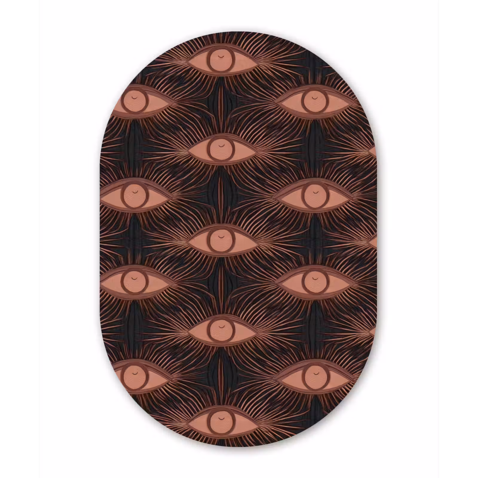 Muurovaal aluminium - Boheems - Oog - Bruin — 1