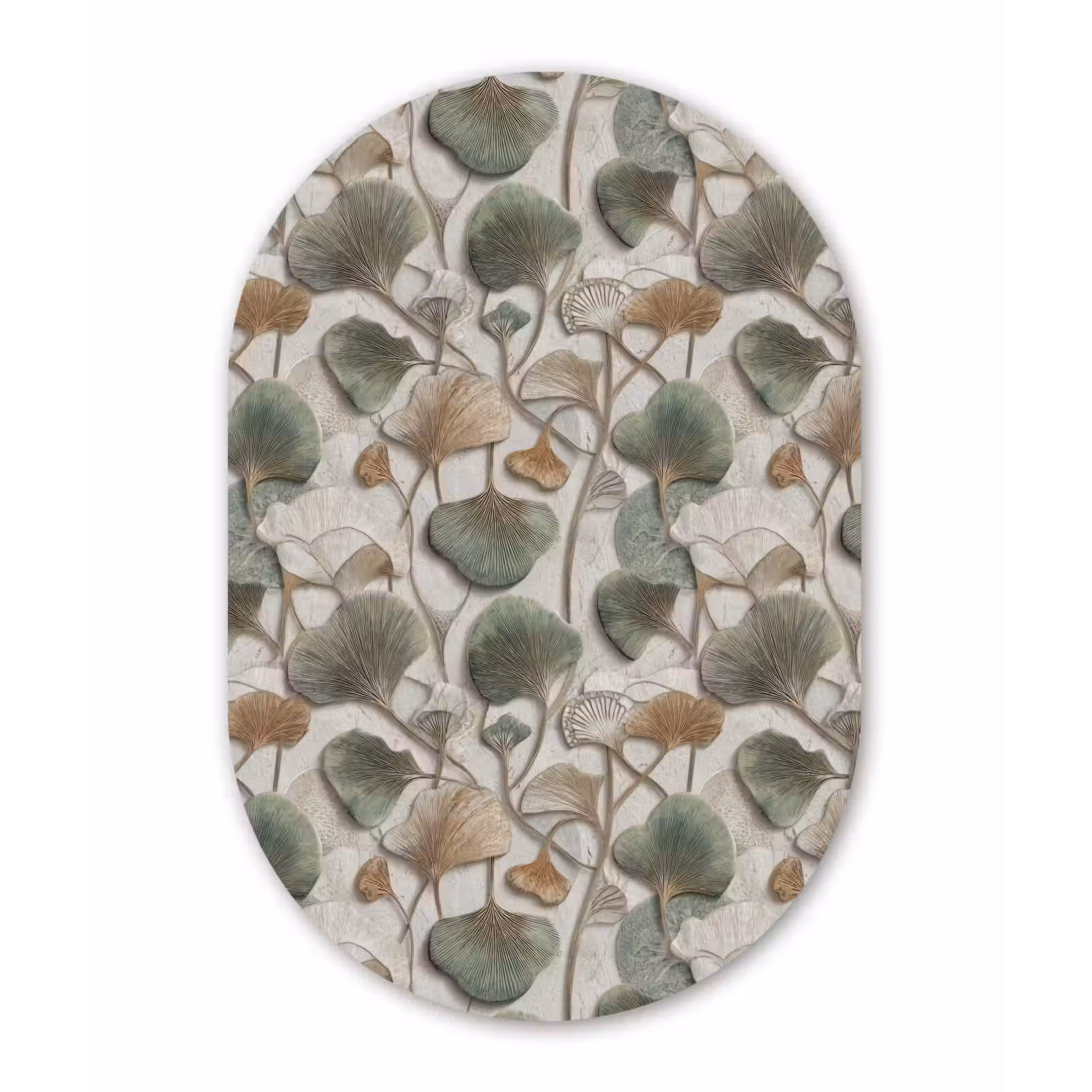 Muurovaal aluminium - Elegant - Bladeren - Groen — 1