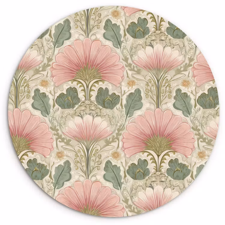 Muurcirkel - Klassiek - Patroon - Roze — 1