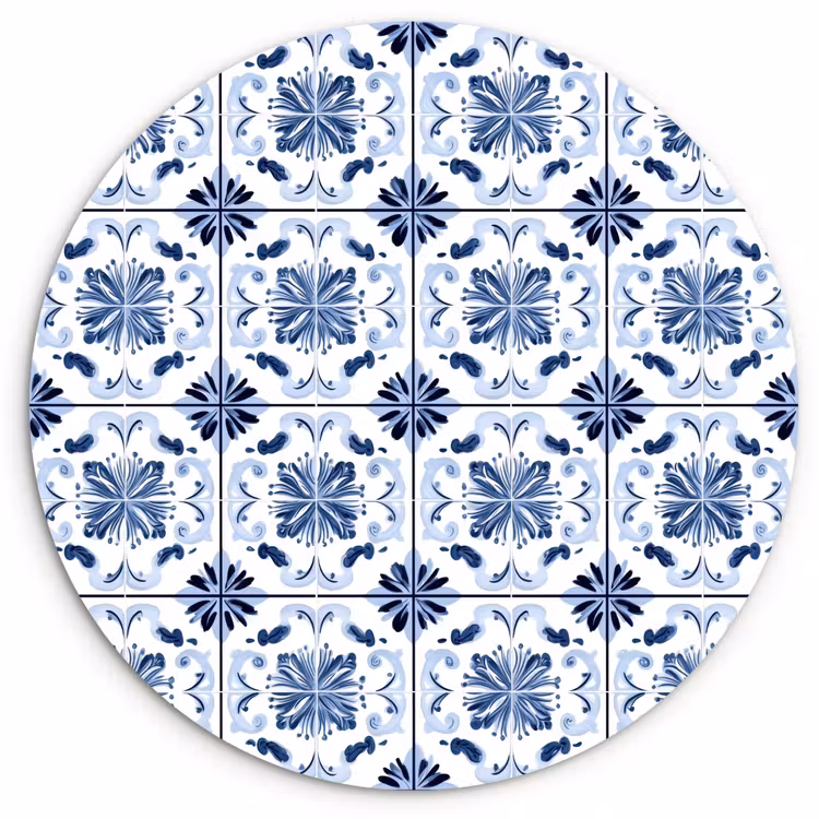 Muurcirkel - Patroon - Tegel - Blauw — 1