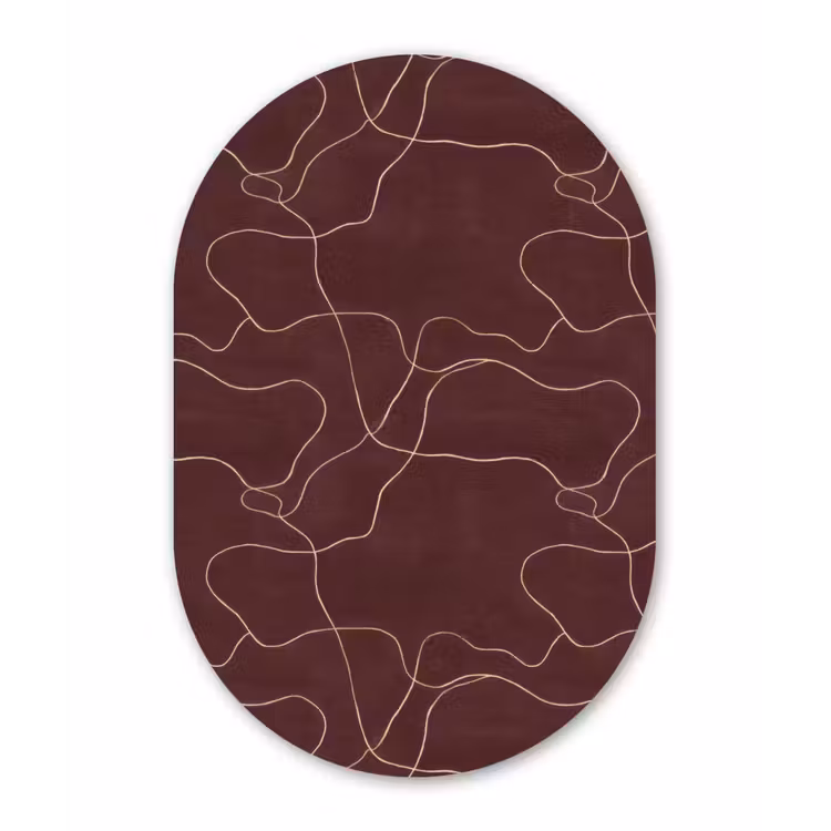 Muurovaal aluminium - Abstract - Modern - Bruin — 1