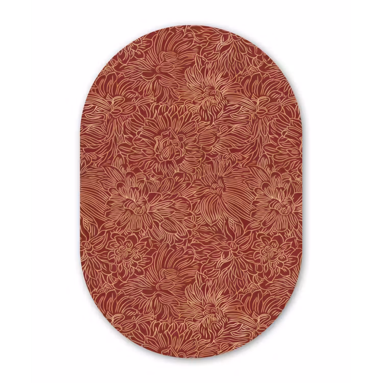 Muurovaal aluminium - Bloemen - Motief - Rood — 1