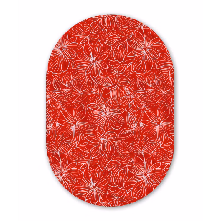 Muurovaal aluminium - Bloemen - Patroon - Rood — 1
