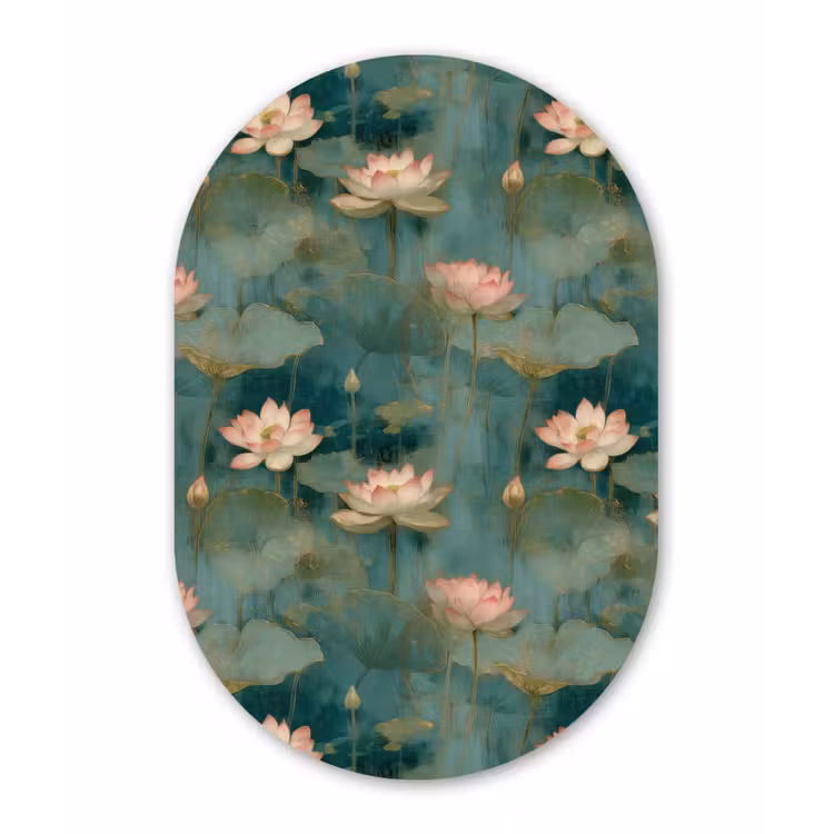 Muurovaal aluminium - Botanisch - Bloemen - Roze — 1