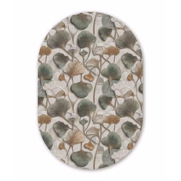 Muurovaal aluminium - Elegant - Bladeren - Groen — 1