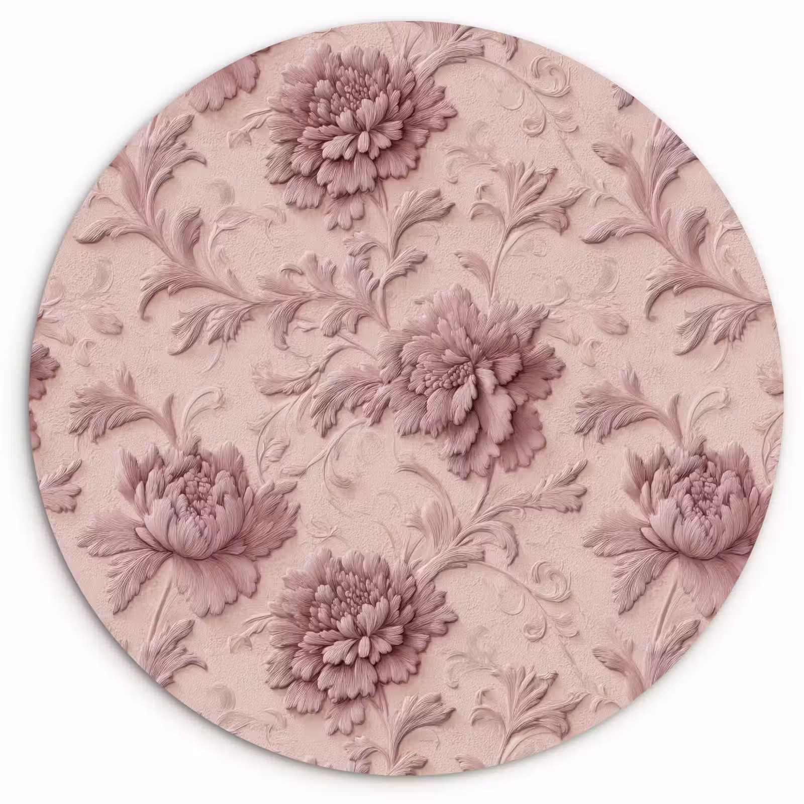 Muurcirkel - Reliëf - Pioenrozen - Roze — 1