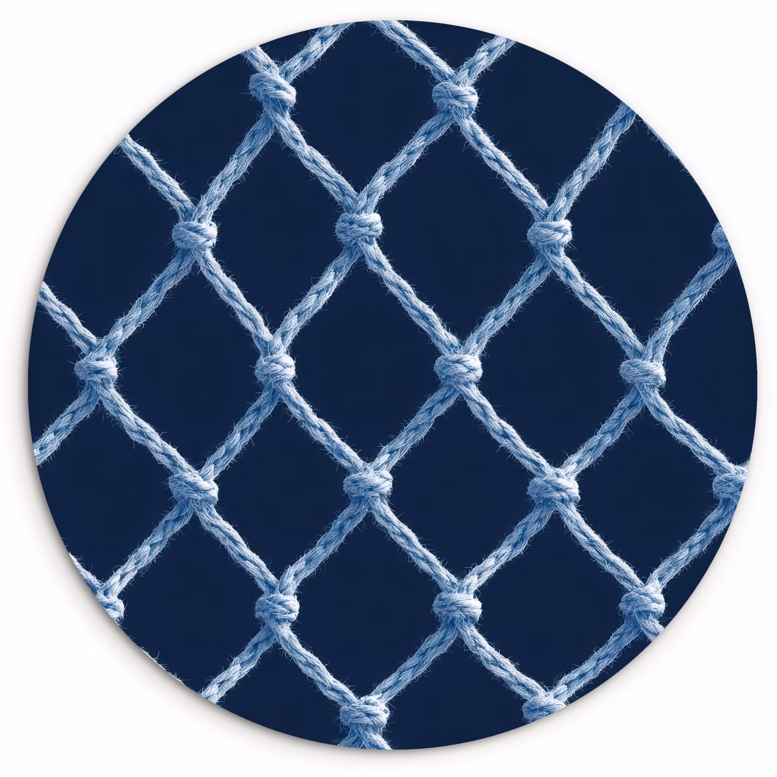 Muurcirkel - Visnet - Touw - Patroon - Marineblauw — 1