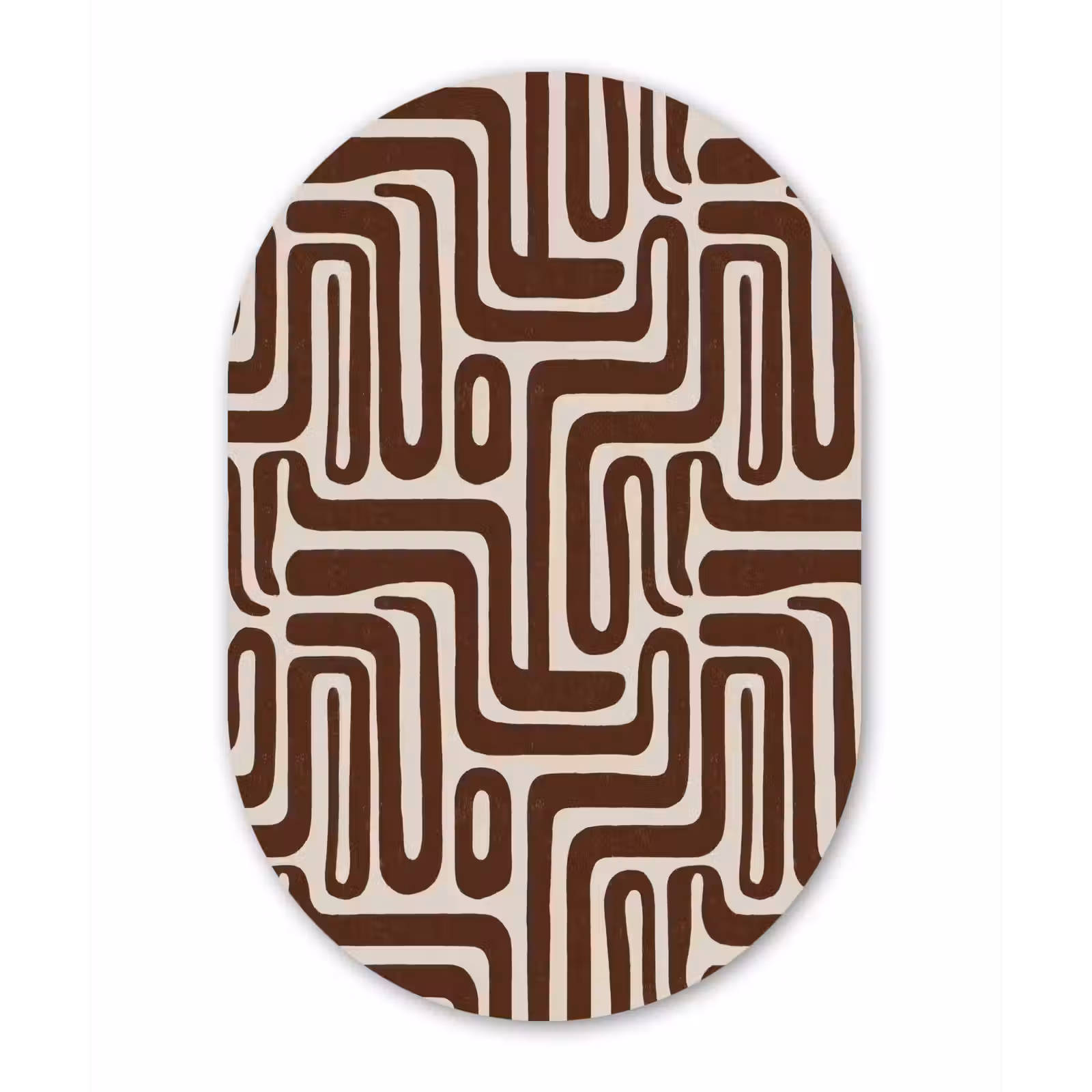 Muurovaal aluminium - Abstract - Patroon - Bruin — 1
